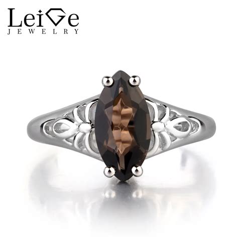 Leige Jewelry Natural Brown Color Smoky Quartz Gemstone Marquise Cut