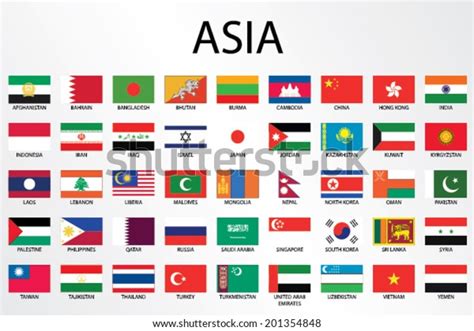 Alphabetical Country Flags Continent Stock Vector (Royalty Free) 201354848