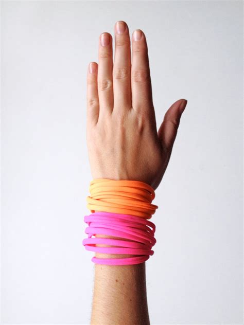 Neon Bracelet Stack Neon Pink Bracelet Neon Bracelets Boho Etsy