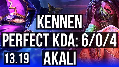 KENNEN Vs AKALI MID 6 0 4 1 8M Mastery 600 Games Dominating