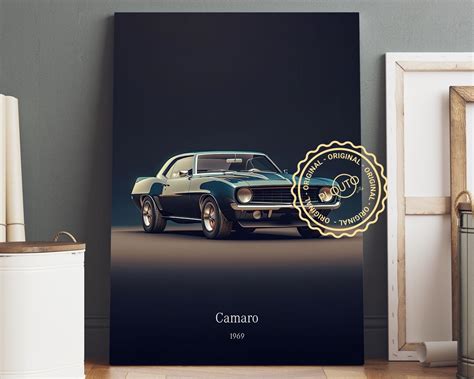 1969 Chevy Camaro Poster Canvas Chevy Camaro Canvas Wall Art Etsy