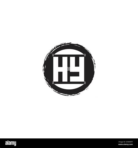 Hy Logo Initial Letter Monogram With Abstrac Circle Shape Design