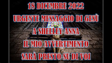 18 Dicembre 2022 Urgente Messaggio di Gesù a Shelley Anna Mio