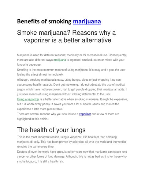 Benefits of smoking marijuana by Michael - Issuu