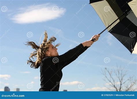 Windy Day Stock Image Image Of Happy People Outside 3782529