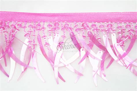 Sequin Spear Beaded Trim Pink Shine Trimmings Fabrics