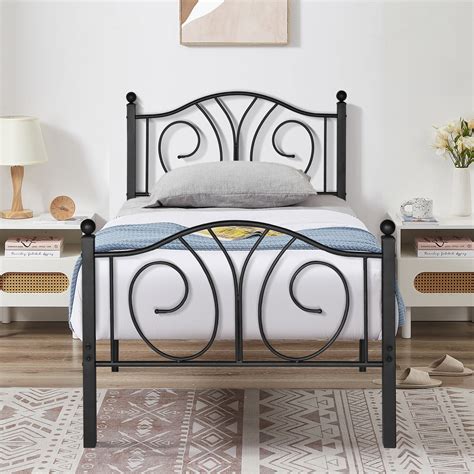 Vecelo Twin Metal Bed Frames With Headboard And Footboard Heavy Duty