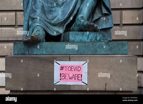 Toevid Beware Sign On The Statue Of The Philosopher And Historian