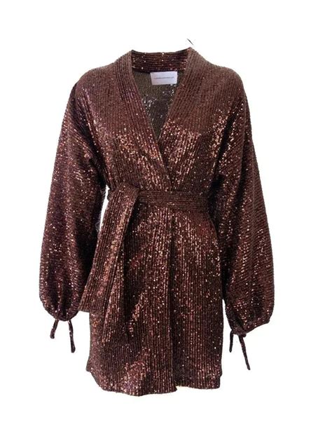 Abito Da Donna Elegante In Paillettes Marrone Alessandra Gallo Elvira