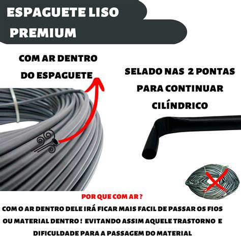 Espaguete Tubo Isolante Liso Mm Preto Pvc E Shop Diamond