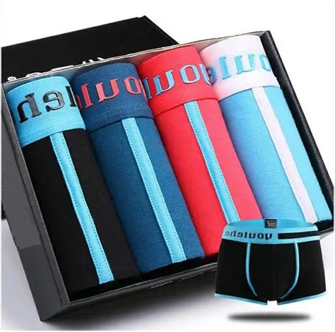 Hot Sale Sexy Men Underwear Gift Box Set Male Mid Waist Solid Color Cotton Boxer Panties Male