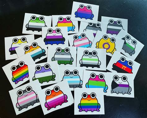 LGBTQ Pride Flag Frog Stickers Etsy