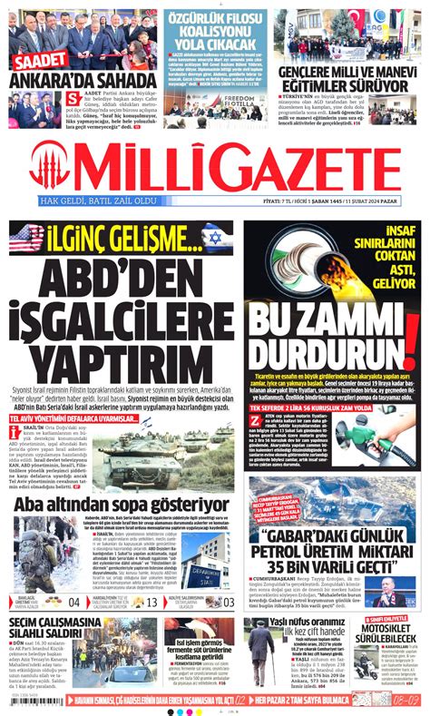 Milli Gazetesi Milli Man Et Oku Haberler Ubat