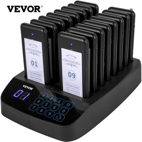 Vevor F101 Restaurant Pager System 16 Pagers Max 98 Beepers Wireless