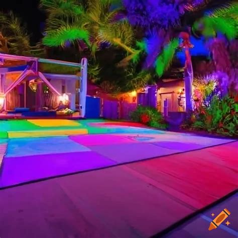 Colorful Backyard Party At A Beach House On Craiyon