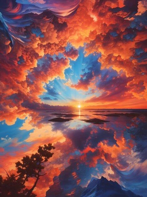 Premium AI Image A Breathtaking Sunset Painting The Sky In A Kall