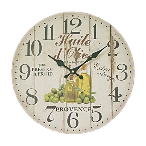 Pendule Horloge Murale Neuve Deco Bois Huile D Olive Bastide Provence