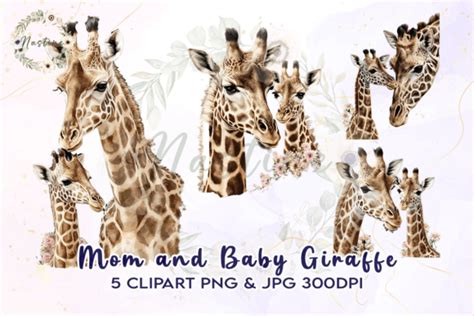 Mom And Baby Giraffe Clip Art