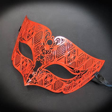 Mens Masquerade Mask, Masquerade Mask for Men, Red Masquerade Mask, Men's Red Metal Mask ...