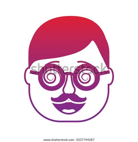 Smiling Face Man Mask Glasses Mustache Stock Vector Royalty Free