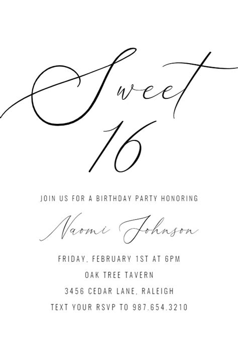 Sweet 16 - Sweet 16 Invitation Template (Free) | Greetings Island