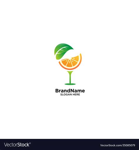 Orange Juice Logo Design Inspiration Royalty Free Vector