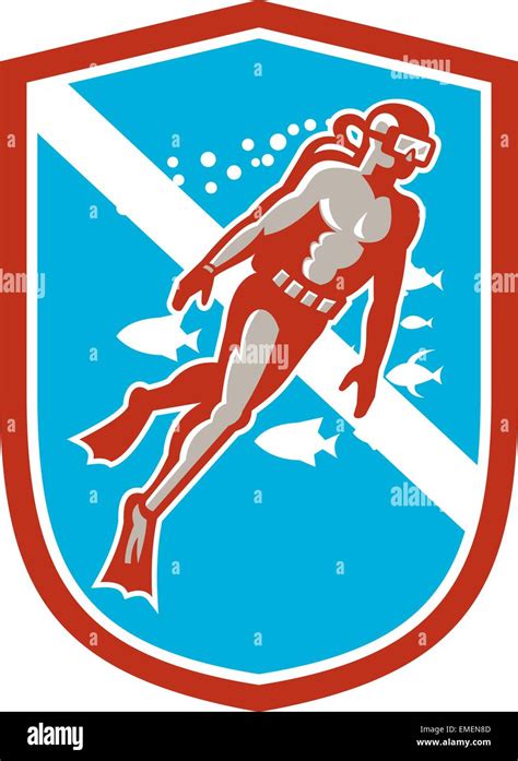 Scuba Diver Illustration Stock Vector Images Alamy