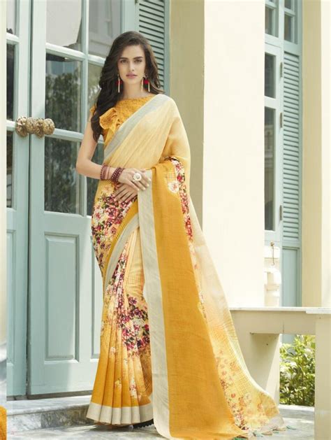 Fabzone Chiffon Designer Printed Saree Length M With Blouse