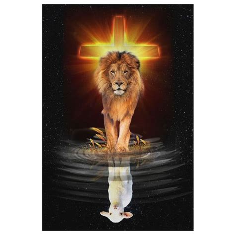 The Lion Of Judah And The Lamb Of God Canvas Wall Art Bible Verse