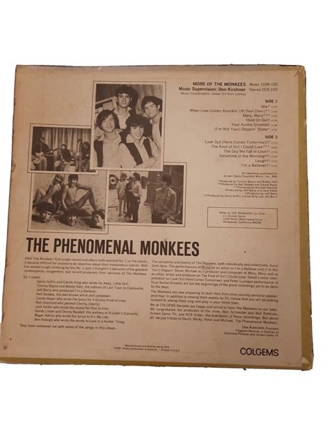 More Of The Monkees Vinyl LP Album Mono Colgems EBay