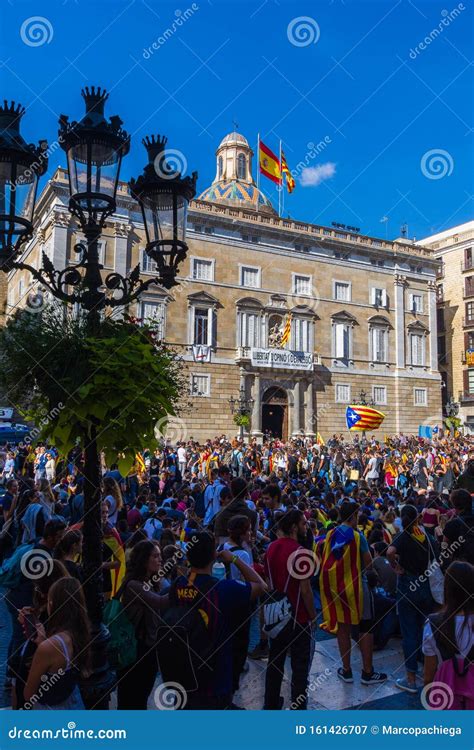 Barcelona Catalonia Spain October Students Protesting Against