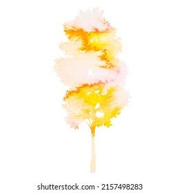 Watercolor Tree Silhouette On White Background Stock Vector (Royalty ...