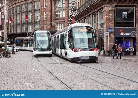 Strasbourg France December 28 2017 Electric Tram Train Of The