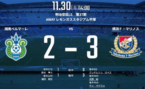 【試合結果webニュースまとめ（2 3）】20241130土1400ko J1第37節 湘南ベルマーレvs横浜f･マリノス＠レモン