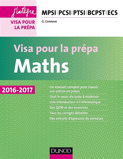 Amazon fr Maths Visa pour la prépa 2016 2017 MPSI PCSI PTSI BCPST