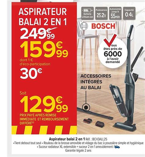 Promo Aspirateur Balai En Bosch Chez Carrefour Icatalogue Fr