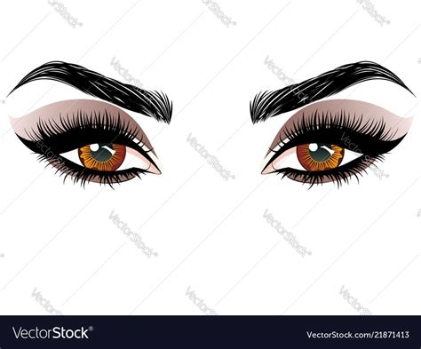 Brown eyes make up Royalty Free Vector Image - VectorStock