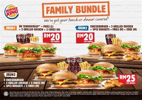 Burger King Family Bundle Promotion from RM20 (1 June 2020 - 30 June 2020)