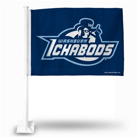 Ncaa Washburn Ichabod Double Sided Car Flag 16 X 19 Strong Pole