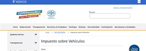 Consulta Impuesto Vehicular Departamento De Cundinamarca