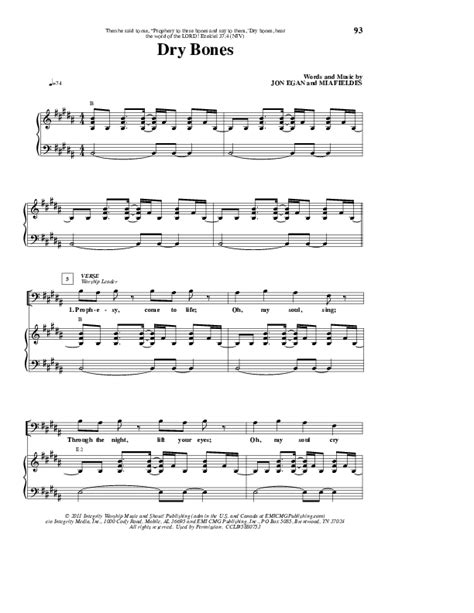 Dry Bones Sheet Music Pdf New Life Worship Praisecharts