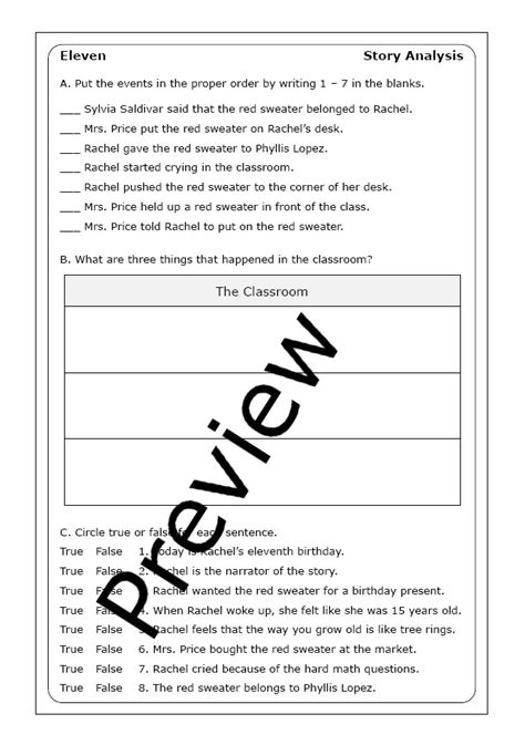 Sandra Cisneros Eleven Worksheets Made By Teachers