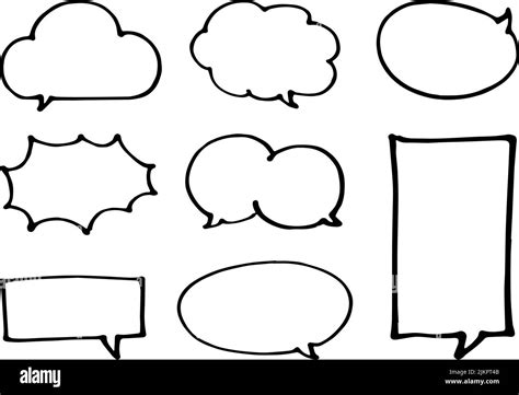 Set Of Hand Drawn Speech Bubbles Vector Illustration Stock Vector Image And Art Alamy