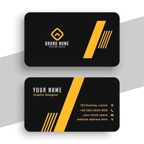 Free Vector Corporate Black And Yellow Business Card Template