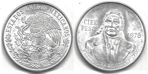 100 PESOS JOSé MARIA MORELOS Y PAVóN 1977 1979 MEXICO COIN VALUE