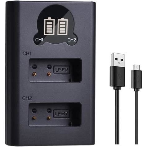 DuraPro Lot De 2 Batteries LP E17 Double Chargeur LCD USB Pour Canon