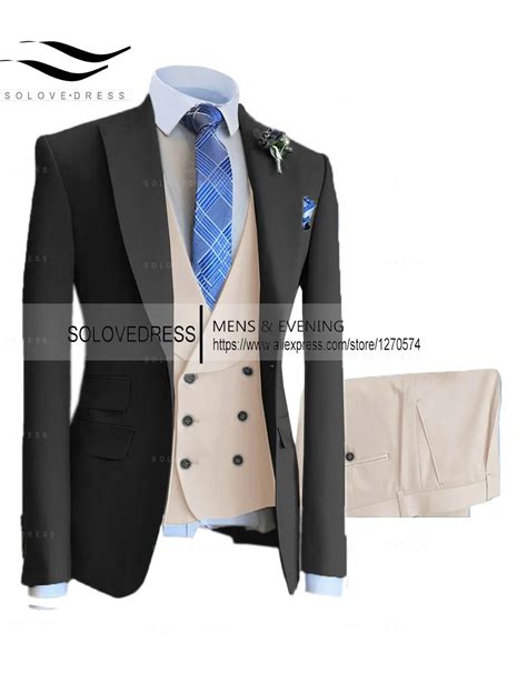 Trajes De Hombre De Piezas Para Boda Formal Esmoquin De Solapa De