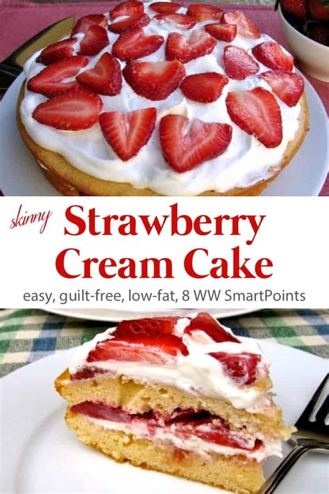 Skinny Strawberry Cream Cake Recipe Simple Nourished Living