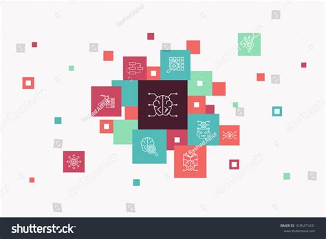 Artificial Intelligence Infographic 10 Steps Pixel Stock Illustration