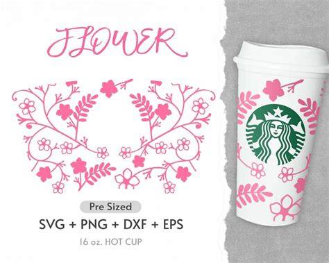 Oz Rose Hot Cup Svg Full Wrap Hot Cup Svg Butterfly Svg Etsy